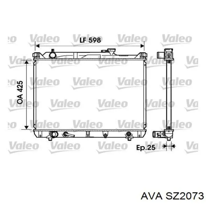 Радіатор охолодження двигуна SZ2073 AVA