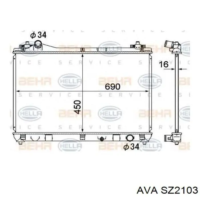 Радіатор SZ2103 AVA