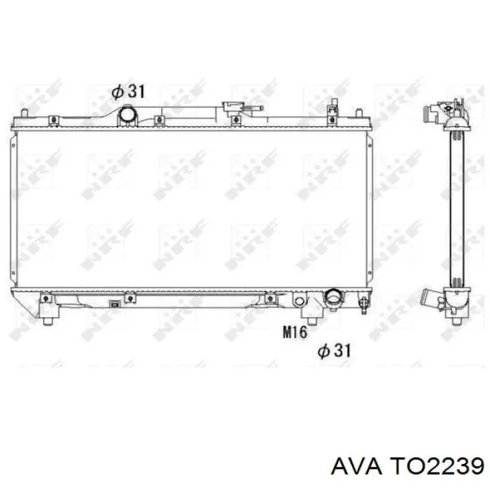 Радіатор охолодження двигуна TO2239 AVA
