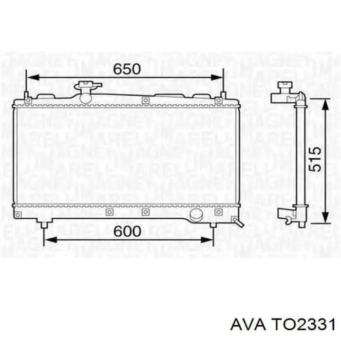 Радіатор основний AVA TO2331 ціна, від 127.66 USD