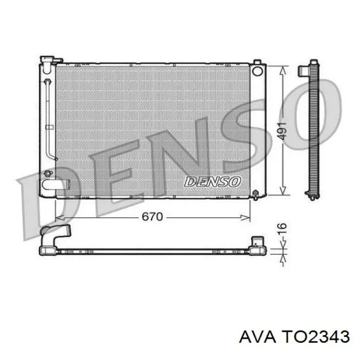 Радіатор основний AVA TO2343 ціна, від 132.07 USD