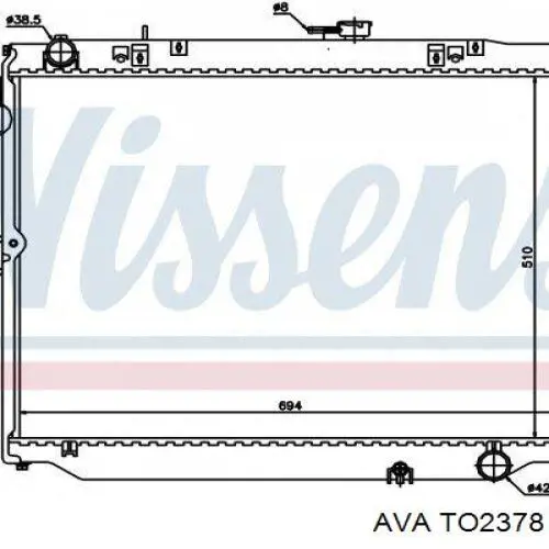 Радіатор охолодження двигуна TO2378 AVA