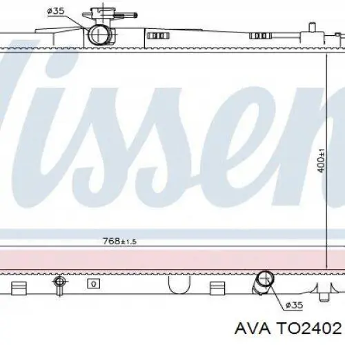 Радіатор охолодження двигуна TO2402 AVA