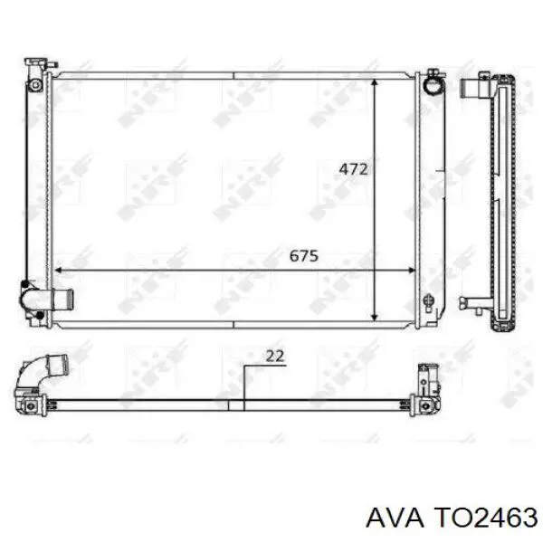 Радіатор охолодження двигуна TO2463 AVA