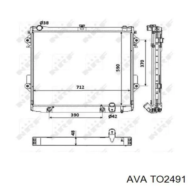 TO2491 AVA Радіатор охолодження двигуна