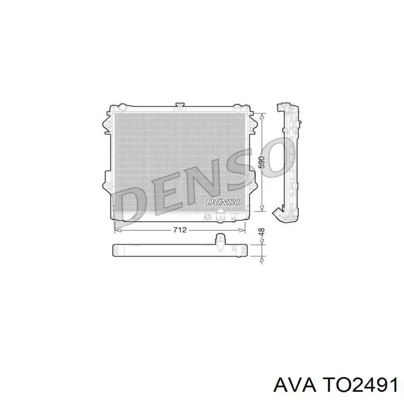 Купити TO2491 AVA Радіатор двигуна
