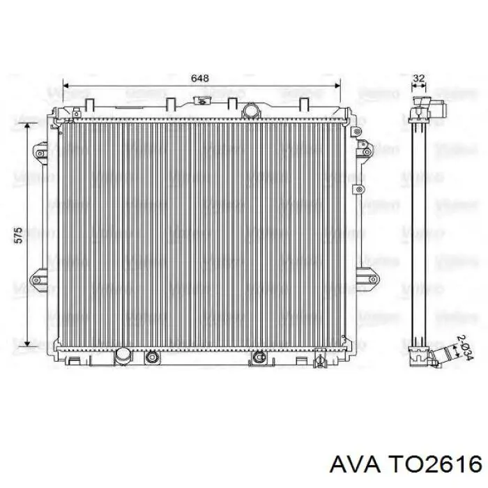 Радіатор основний AVA TO2616 ціна, від 5771.25 UAH