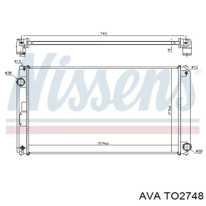 Радіатор основний AVA TO2748 ціна, від 83.76 USD