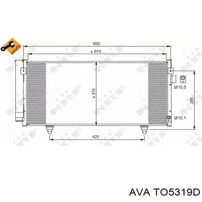 Купити TO5319D AVA Радіатор системи охолодження кондиціонера