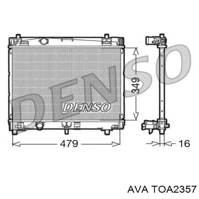 TOA2357 AVA радіатор охолодження двигуна