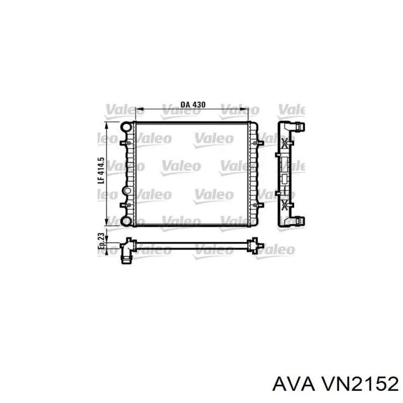Купити VN2152 AVA Радіатор двигуна