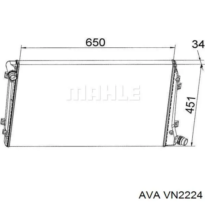 Радіатор охолодження двигуна VN2224 AVA