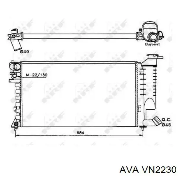 Купити VN2230 AVA Радіатор двигуна
