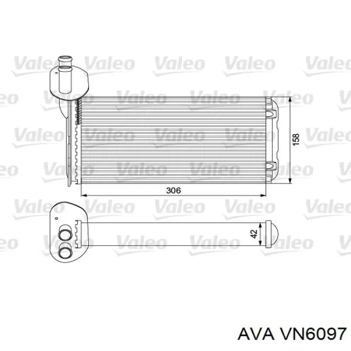 Радіатор пічки (обігрівача) AVA VN6097 ціна, від 18.29 USD