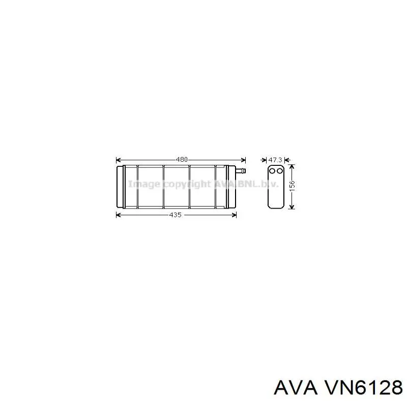 VN6128 AVA Радіатор опалювача салону
