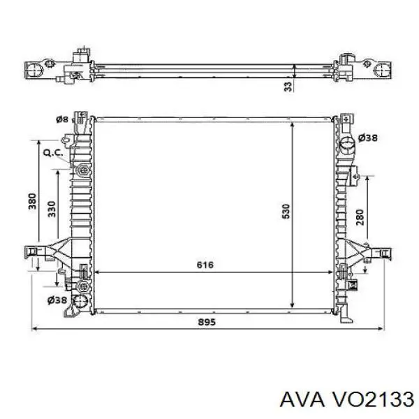 Радіатор охолодження двигуна VO2133 AVA