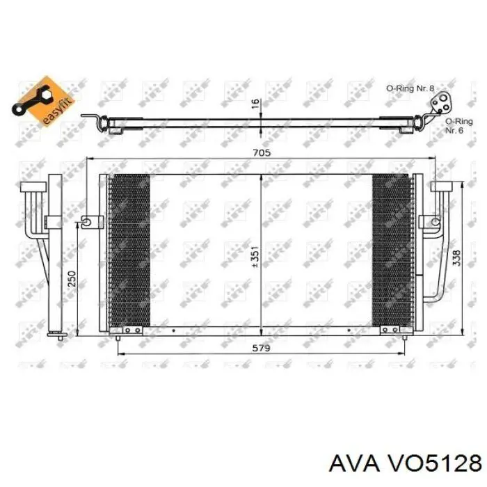 Радіатор кондиціонера 8FC351036671 HELLA