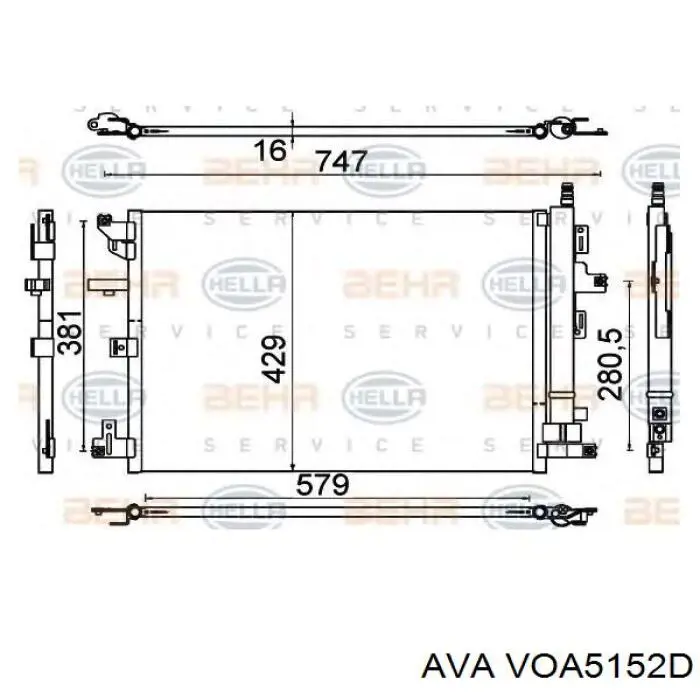 Конденсатор кондиціонера AVA VOA5152D ціна, від 87.71 USD