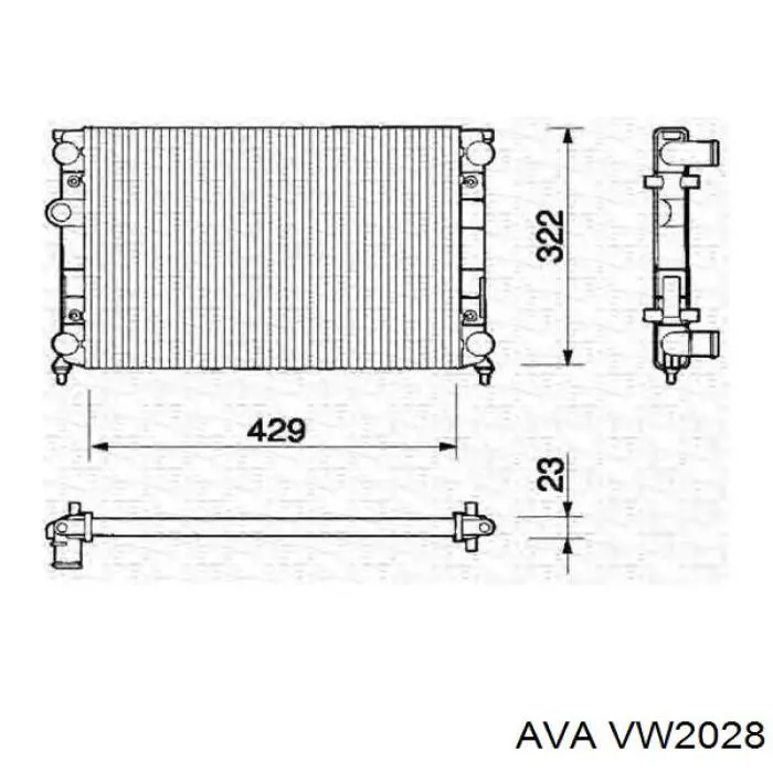 VW2028 AVA радіатор охолодження двигуна