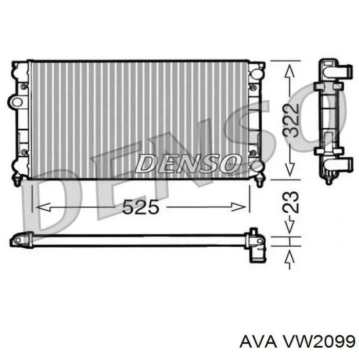 VW2099 AVA радіатор охолодження двигуна
