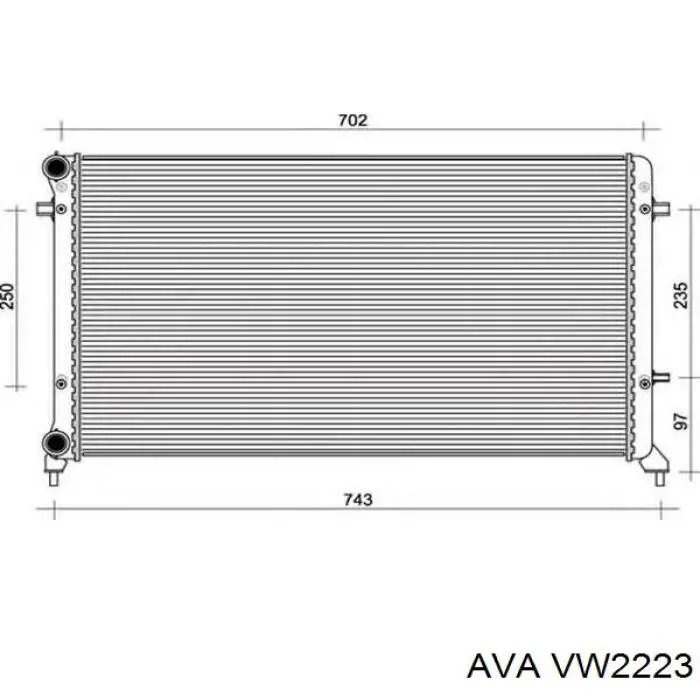 VW2223 AVA радіатор охолодження двигуна