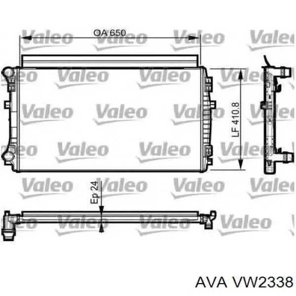 VW2338 AVA радіатор охолодження двигуна