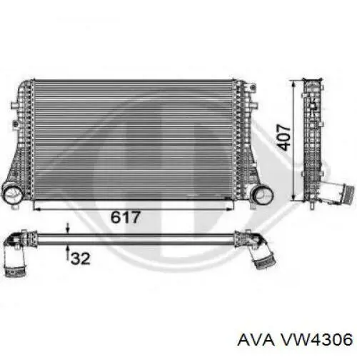 VW4306 AVA Охолоджувач наддувочного повітря