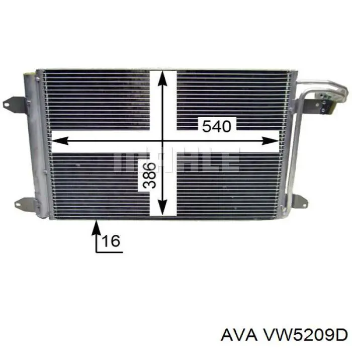 VW5209D AVA радіатор кондиціонера