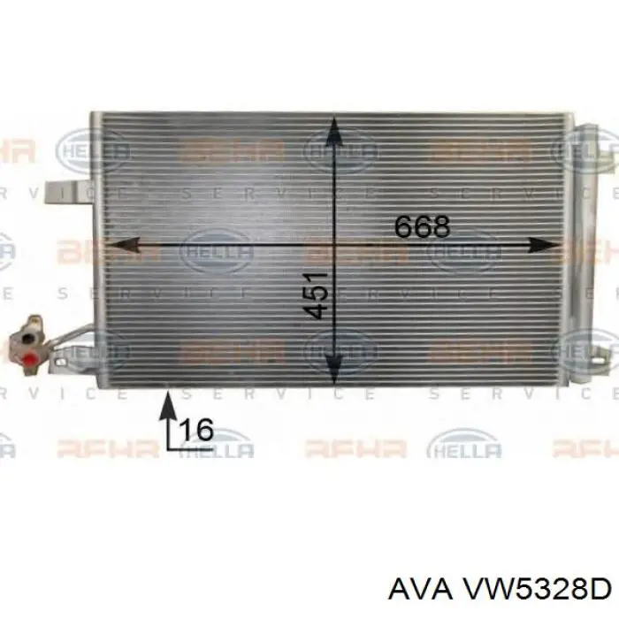 VW5328D AVA радіатор кондиціонера