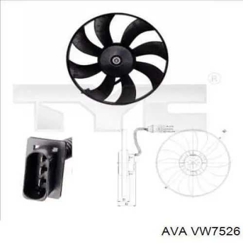 VW7526 AVA електровентилятор охолодження в зборі (двигун + крильчатка)