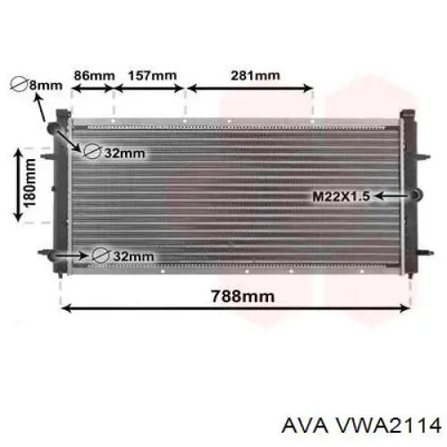 Радіатор основний AVA VWA2114 ціна, від 60.15 USD