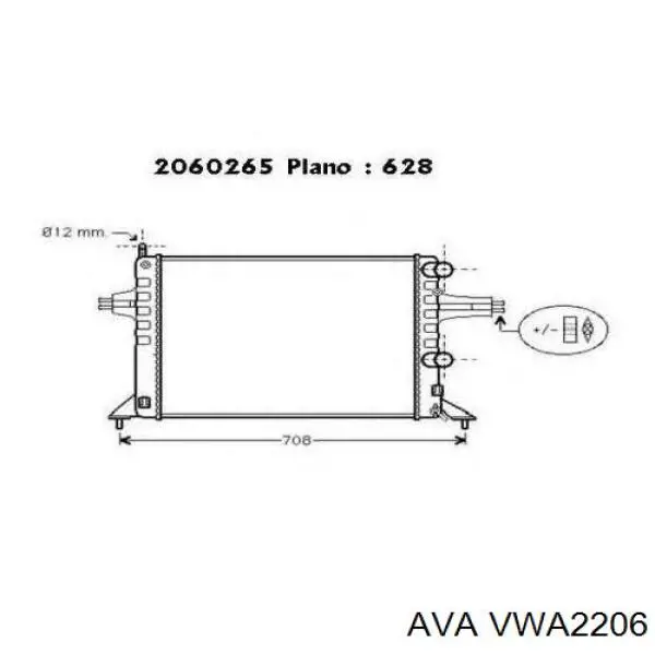 Купити VWA2206 AVA Радіатор двигуна