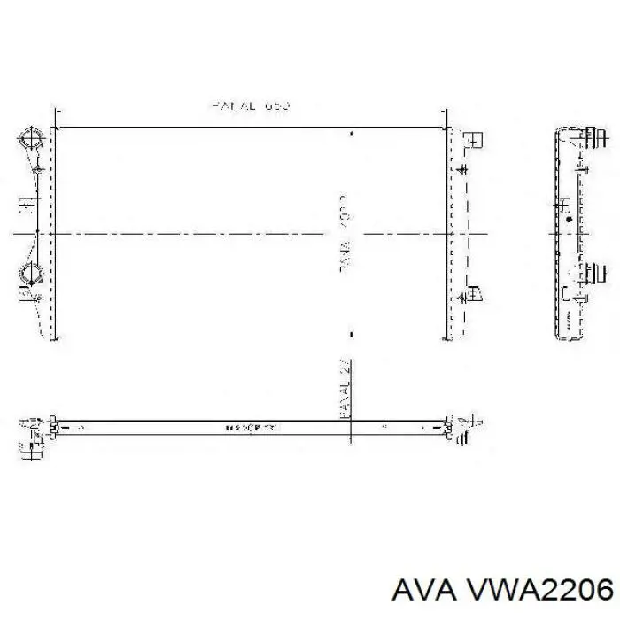 VWA2206 AVA Радіатор охолодження двигуна
