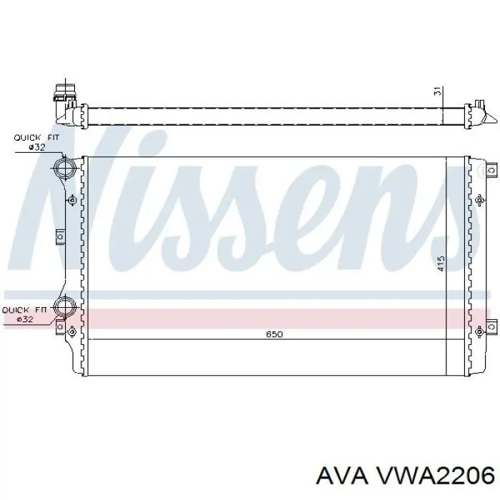Радіатор основний AVA VWA2206 ціна, від 52.60 USD