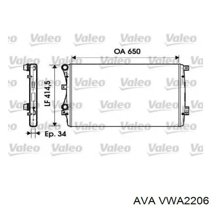 Радіатор основний AVA VWA2206 ціна, від 52.60 USD