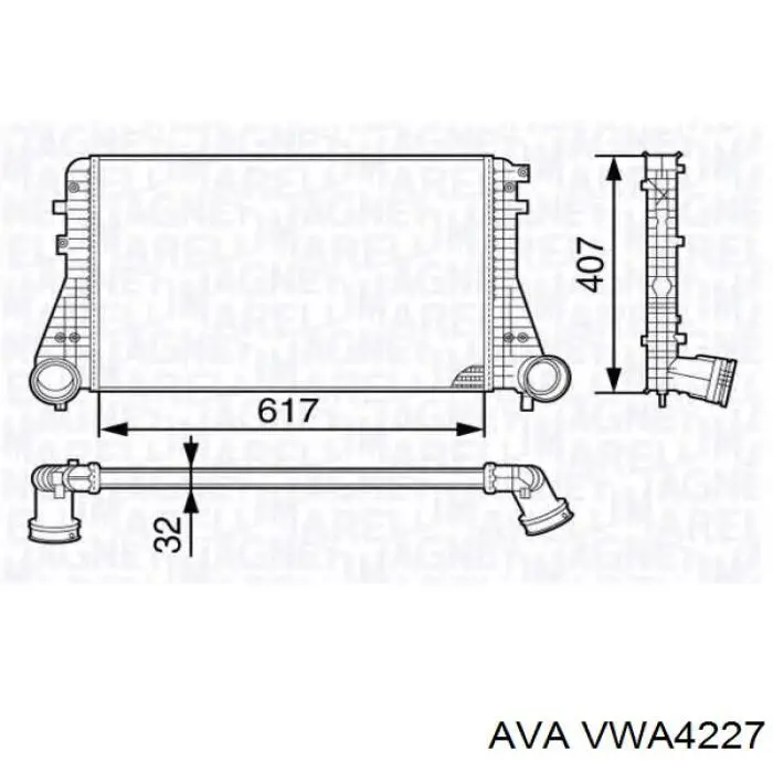 Радіатор інтеркулера AVA VWA4227