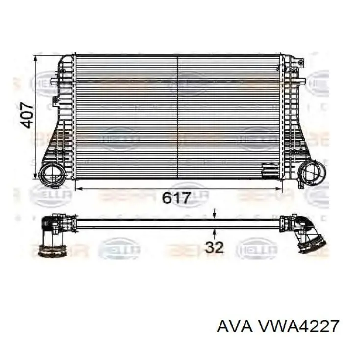 Система охолодження наддувочного повітря AVA VWA4227 ціна, від 63.35 USD