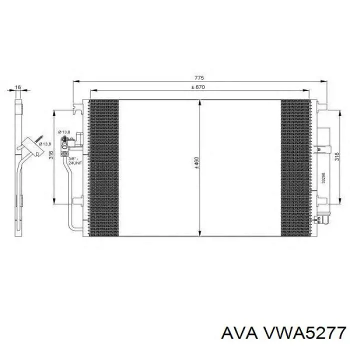 VWA5277 AVA радіатор кондиціонера