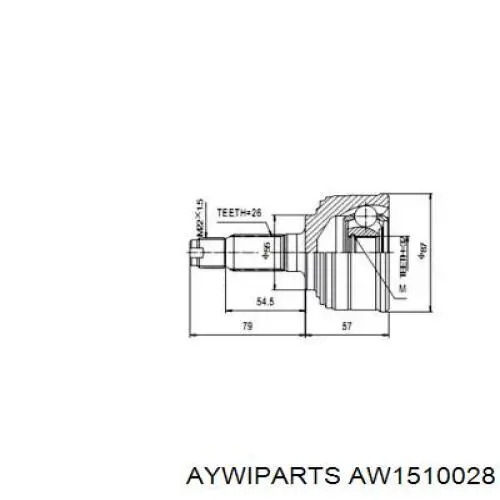 ШРУС зовнішній передній AW1510028 Aywiparts