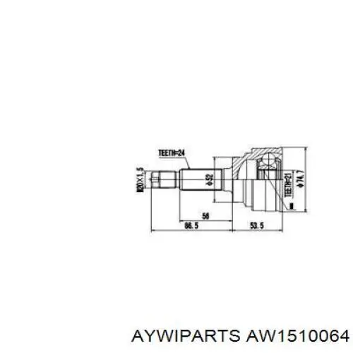 ШРУС зовнішній передній AW1510064 Aywiparts