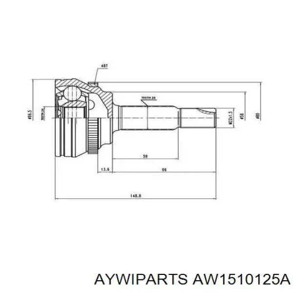 ШРУС зовнішній передній AW1510125A Aywiparts