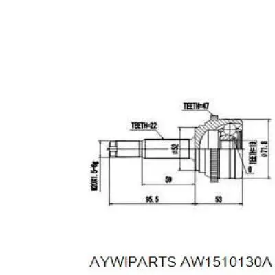 ШРУС зовнішній передній AW1510130A Aywiparts