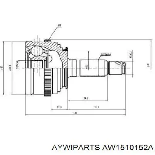 ШРУС зовнішній передній AW1510152A Aywiparts