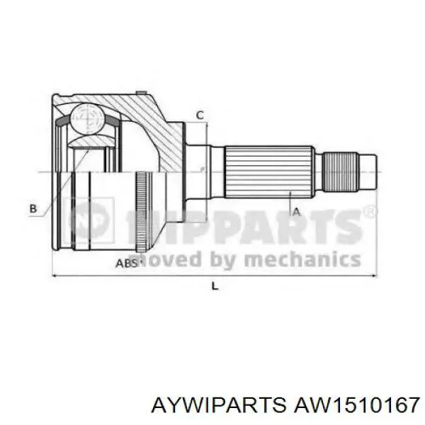 ШРУС зовнішній передній AW1510167 Aywiparts