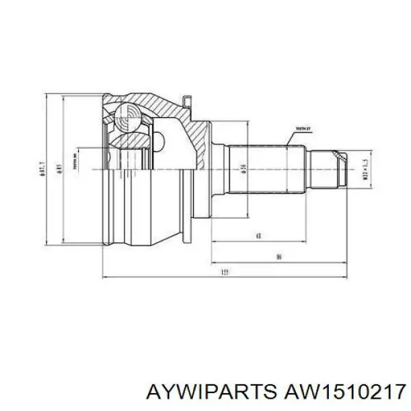 ШРУС зовнішній передній AW1510217 Aywiparts