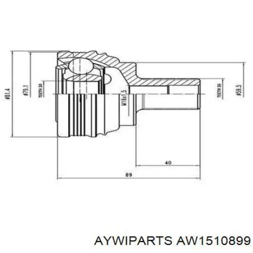 ШРУС зовнішній передній AW1510899 Aywiparts