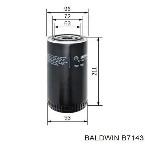 Фільтр гідравлічної системи B7143 Baldwin