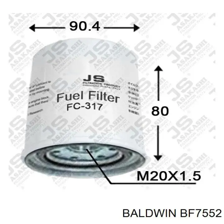 BF7552 Baldwin фільтр паливний