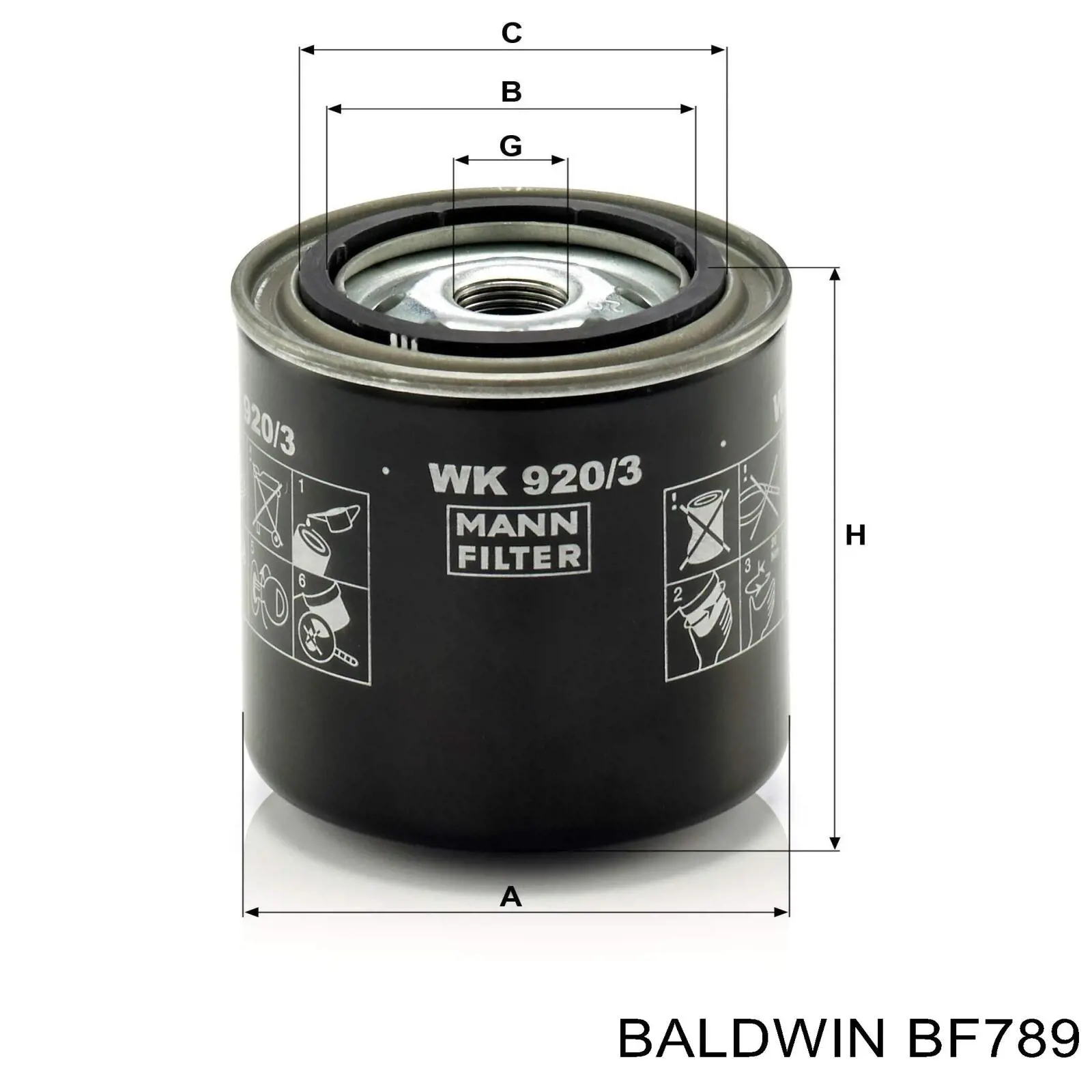 BF789 Baldwin фільтр паливний