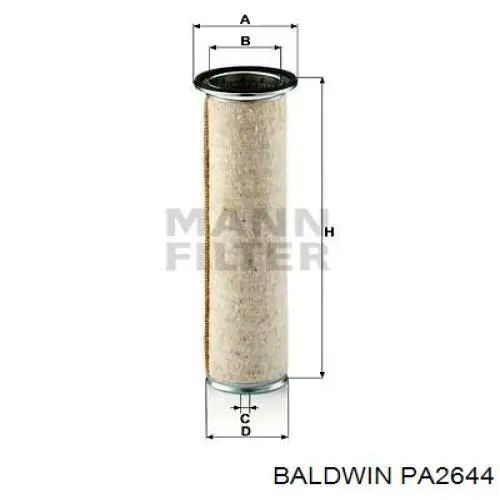 Елемент повітряного фільтра Baldwin PA2644 ціна, від 11.61 USD